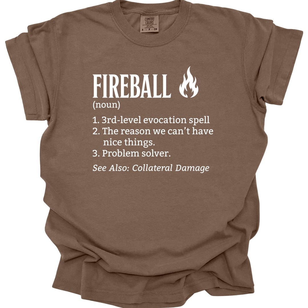 Printify T-Shirt Espresso / S Fireball Definition T-shirt - Comfort Colors