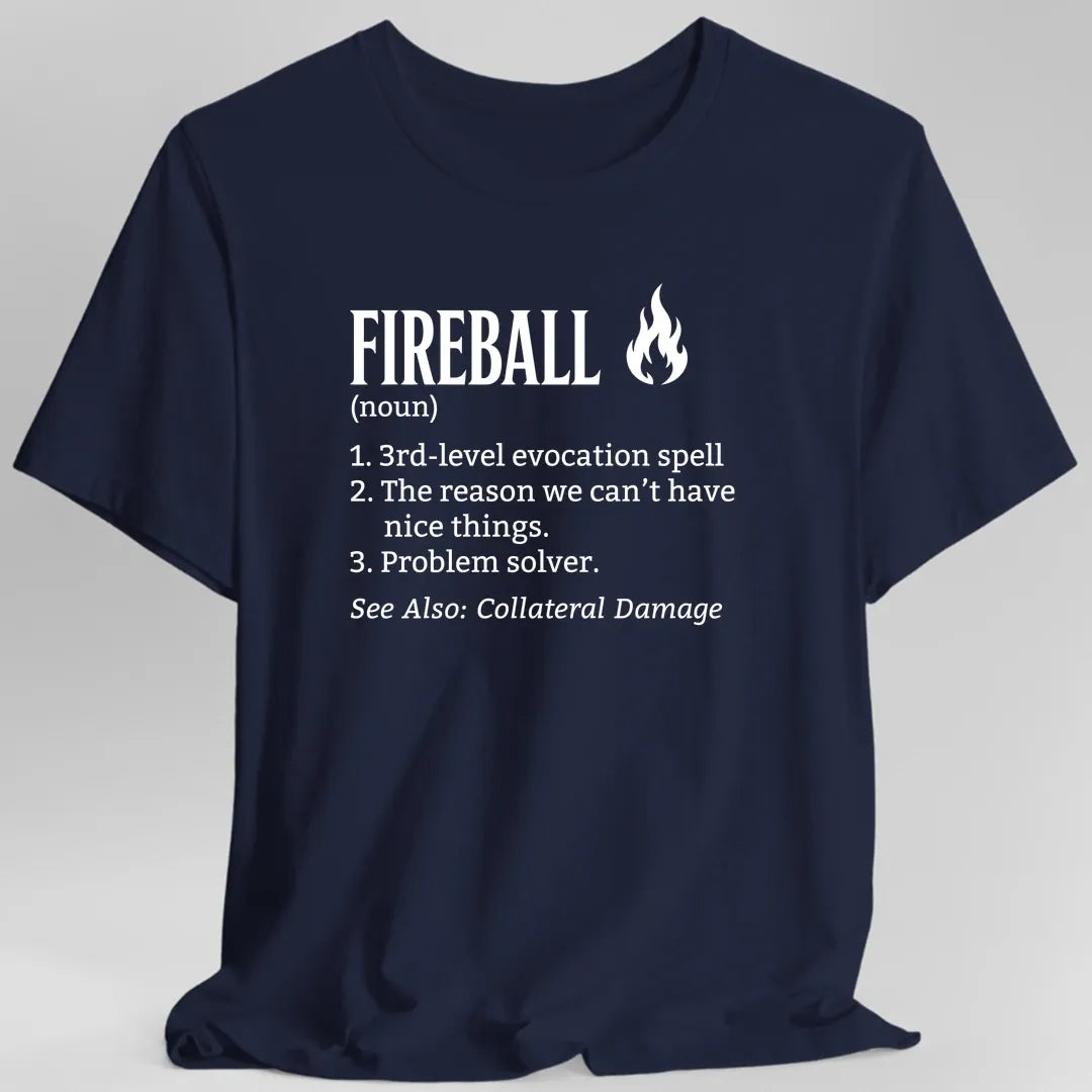 Printify T-Shirt Navy / S Fireball Definition T-Shirt