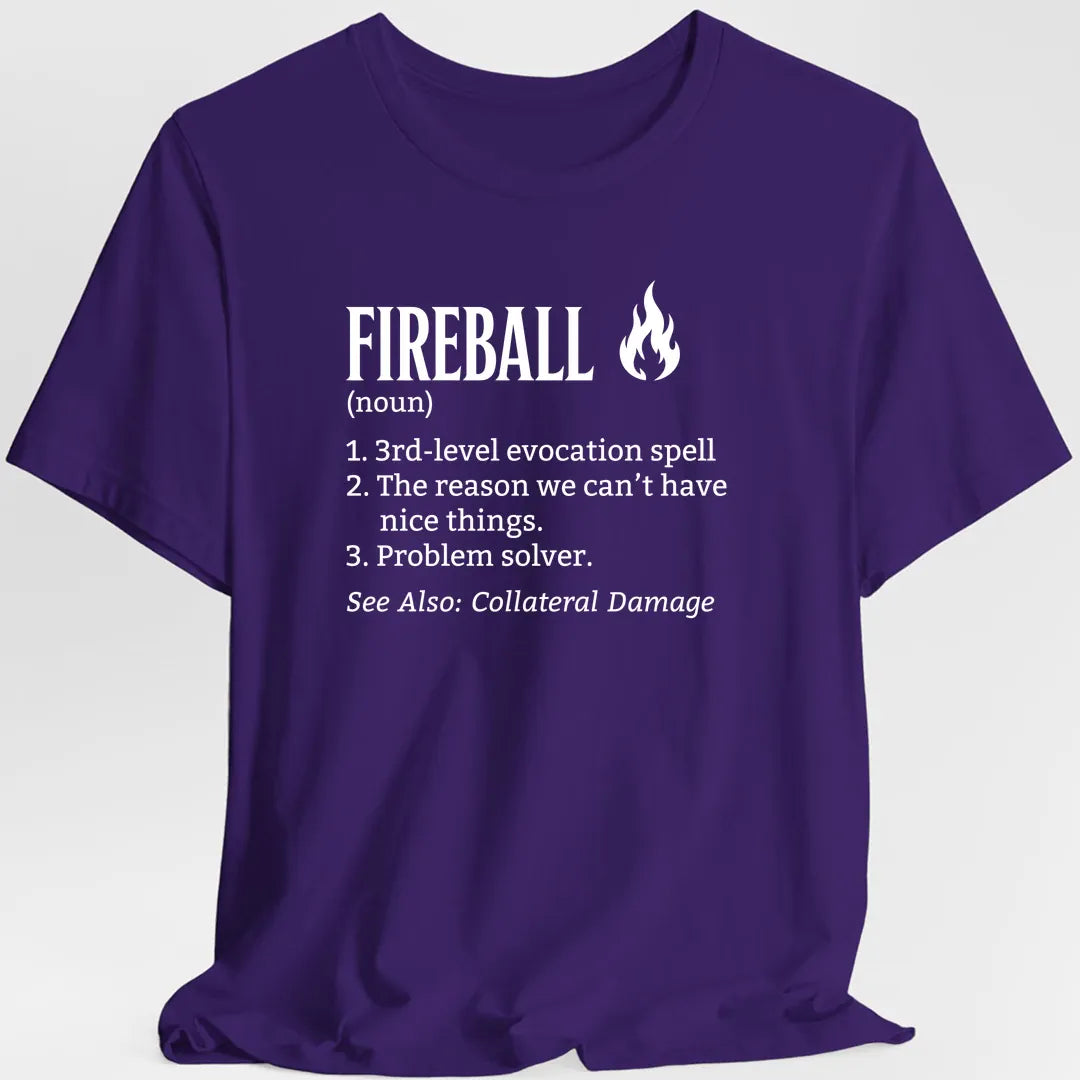 Printify T-Shirt Purple / S Fireball Definition T-Shirt