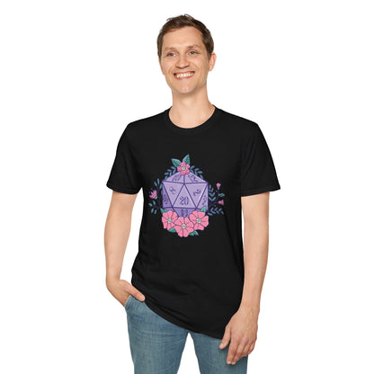 Printify T-Shirt Floral D20 Tabletop RPG T-Shirt