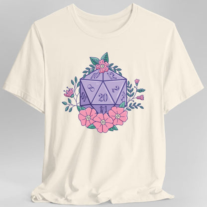 Printify T-Shirt Natural / S Floral D20 Tabletop RPG T-Shirt