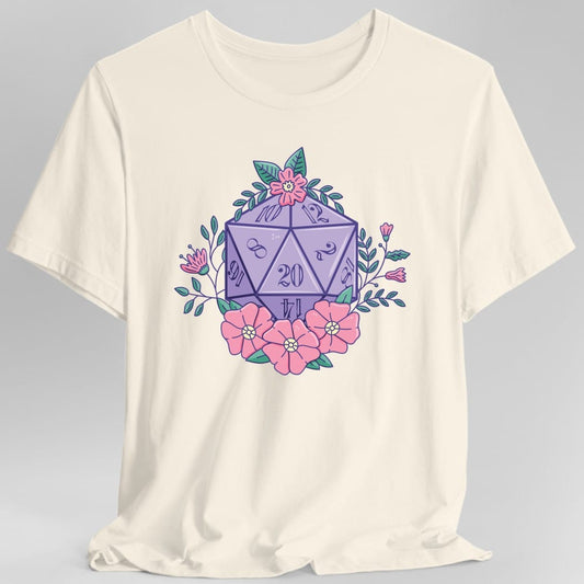 Printify T-Shirt Natural / S Floral D20 Tabletop RPG T-Shirt
