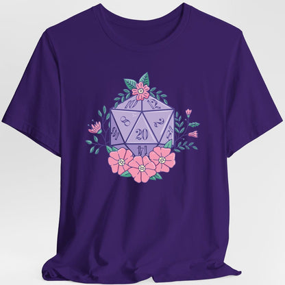 Printify T-Shirt Purple / S Floral D20 Tabletop RPG T-Shirt
