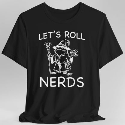 Printify T-Shirt Black / S Funny D&D "Let’s Roll Nerds" Shirt