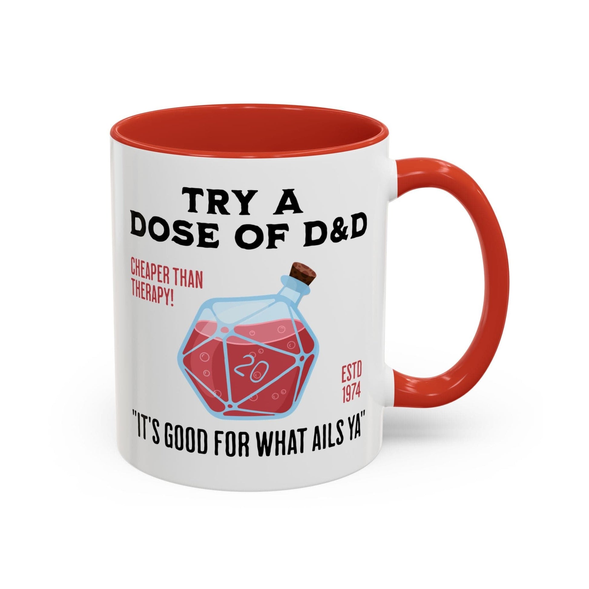 Printify Mug Funny D&D Mug - Try a Dose of D&D