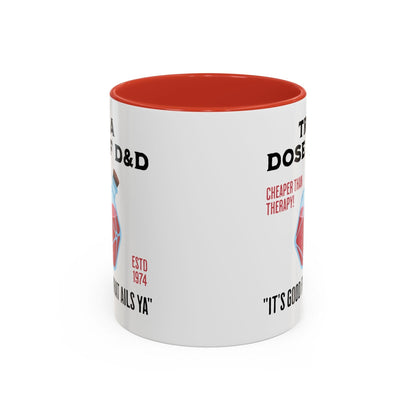 Printify Mug Funny D&D Mug - Try a Dose of D&D