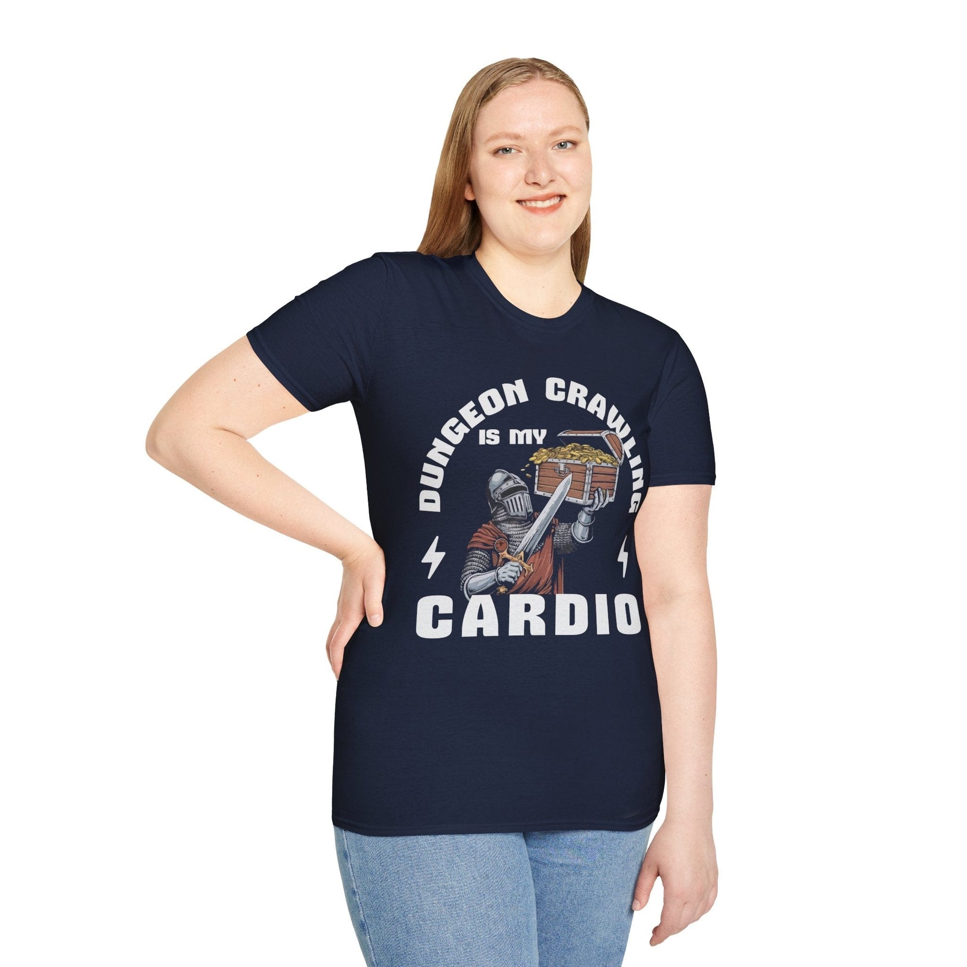 Printify T-Shirt Funny DnD Shirt - Dungeon Crawling is my Cardio