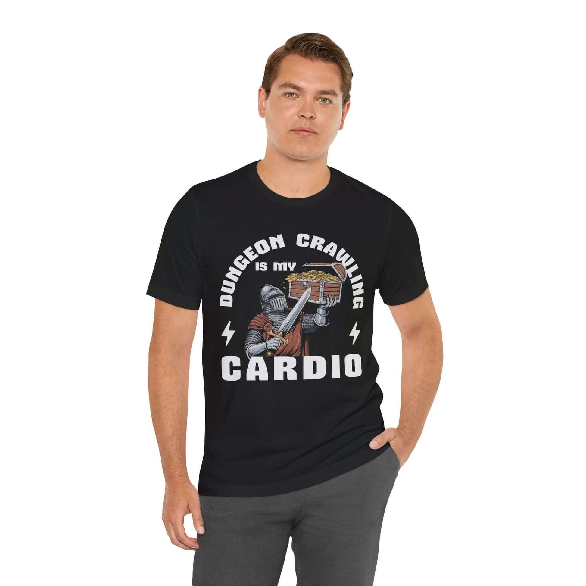 Printify T-Shirt Funny DnD Shirt - Dungeon Crawling is my Cardio