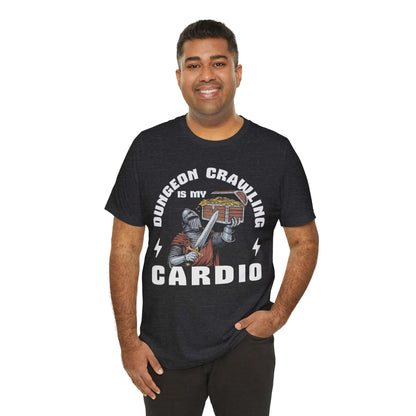 Printify T-Shirt Funny DnD Shirt - Dungeon Crawling is my Cardio