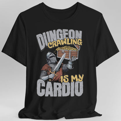 Printify T-Shirt Black / S Funny DnD Shirt - Dungeon Crawling is My Cardio