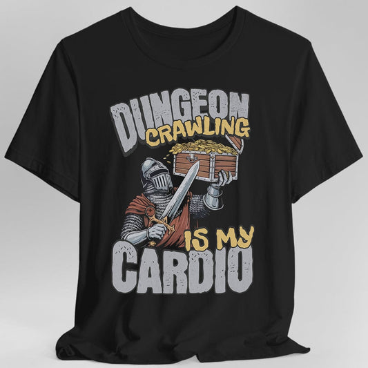 Printify T-Shirt Black / S Funny DnD Shirt - Dungeon Crawling is My Cardio