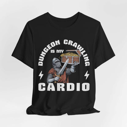 Printify T-Shirt Black / S Funny DnD Shirt - Dungeon Crawling is my Cardio