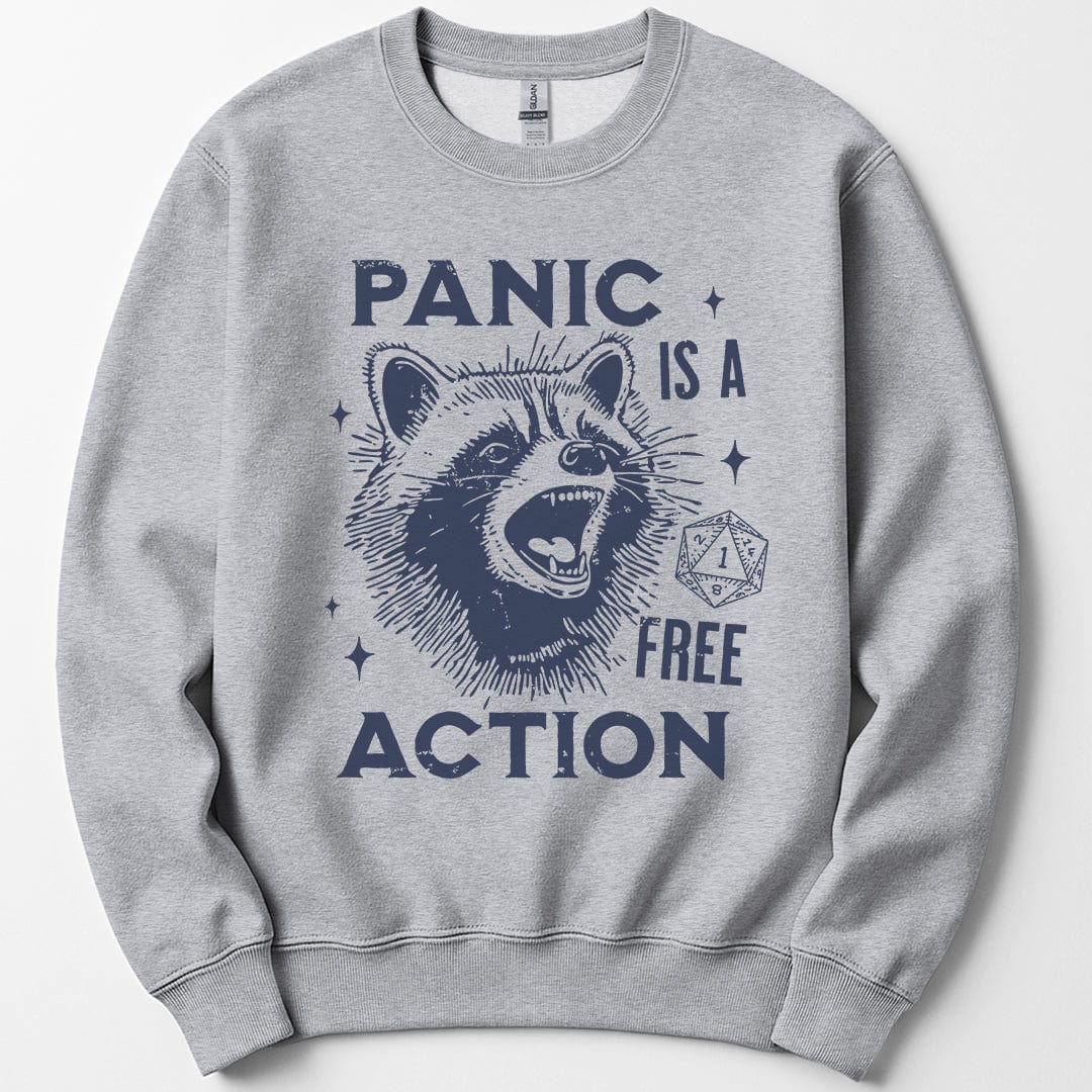 Printify Sweatshirt Sport Grey / S Funny DnD Sweatshirt - Panic Is A Free Action