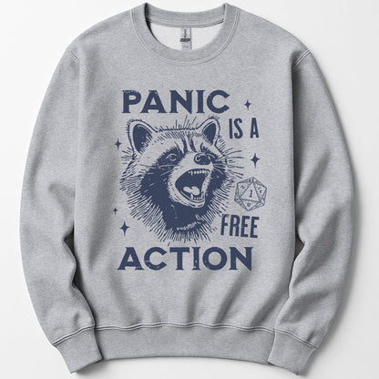 Printify Sweatshirt Sport Grey / S Funny DnD Sweatshirt - Panic Is A Free Action
