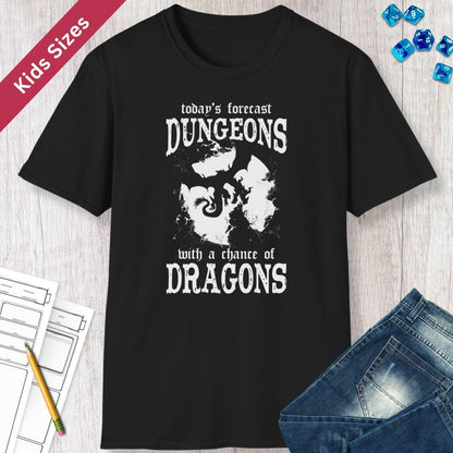 Printify Kids clothes Funny DnD Weather Forecast Kids Tshirt