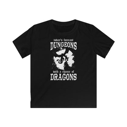 Printify Kids clothes Black / Youth XS Funny DnD Weather Forecast Kids Tshirt