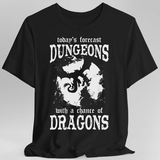Printify T-Shirt Black / S Funny DnD Weather Forecast Tshirt