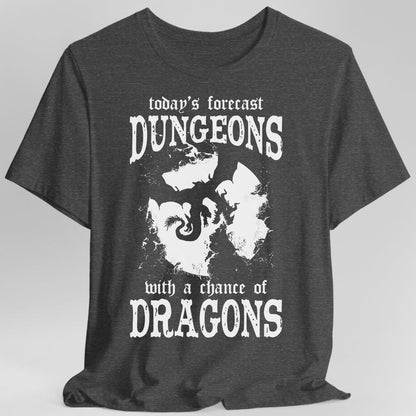 Printify T-Shirt Dark Heather / S Funny DnD Weather Forecast Tshirt
