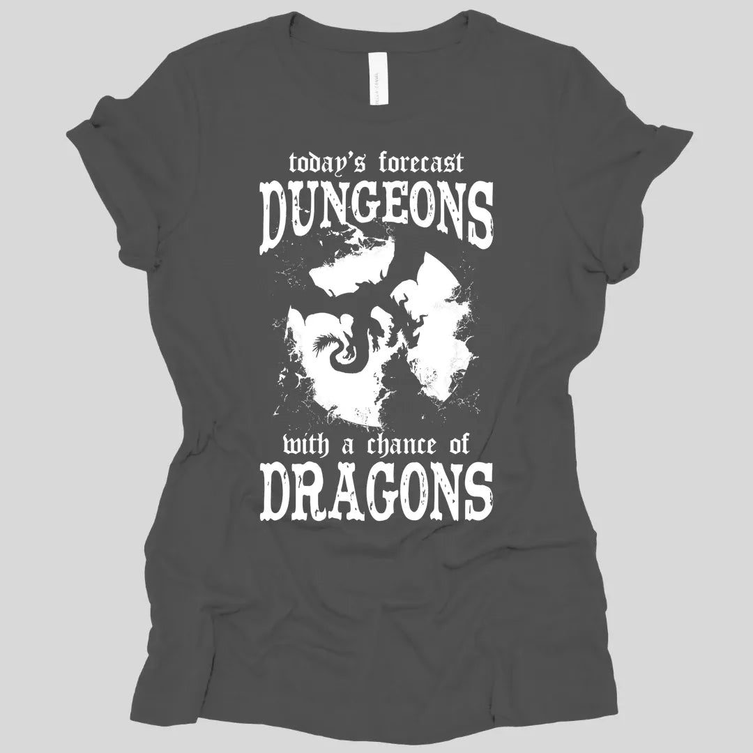 Printify T-Shirt Asphalt / S Funny DnD Weather Forecast Women's Tshirt