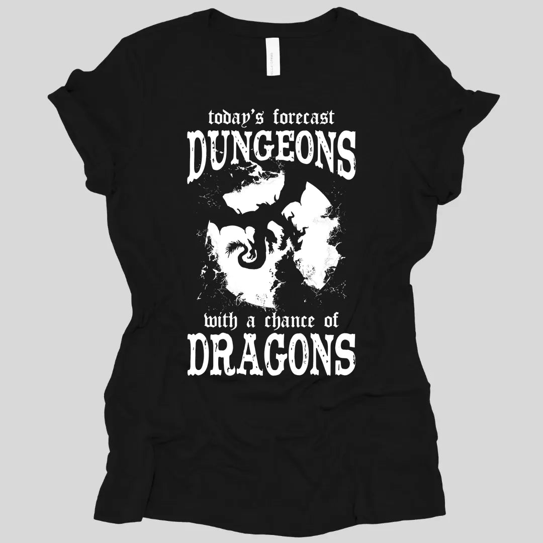 Printify T-Shirt Black / S Funny DnD Weather Forecast Women's Tshirt