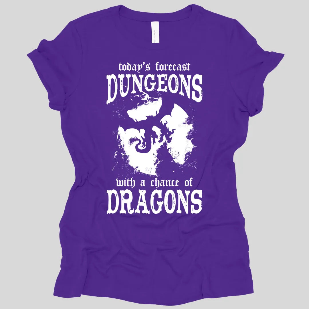Printify T-Shirt Team Purple / S Funny DnD Weather Forecast Women's Tshirt