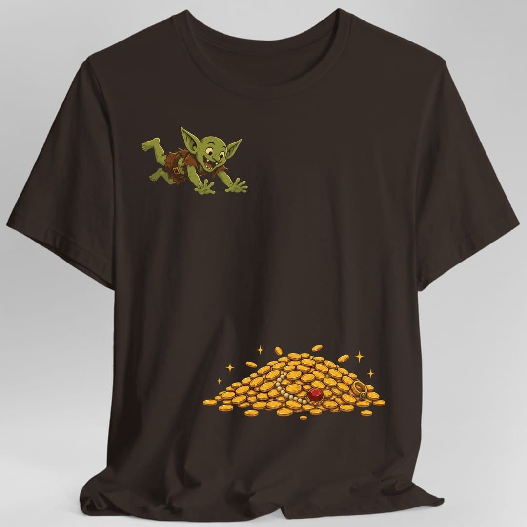 Printify T-Shirt Dark Chocolate / S Funny Loot Goblin T-shirt