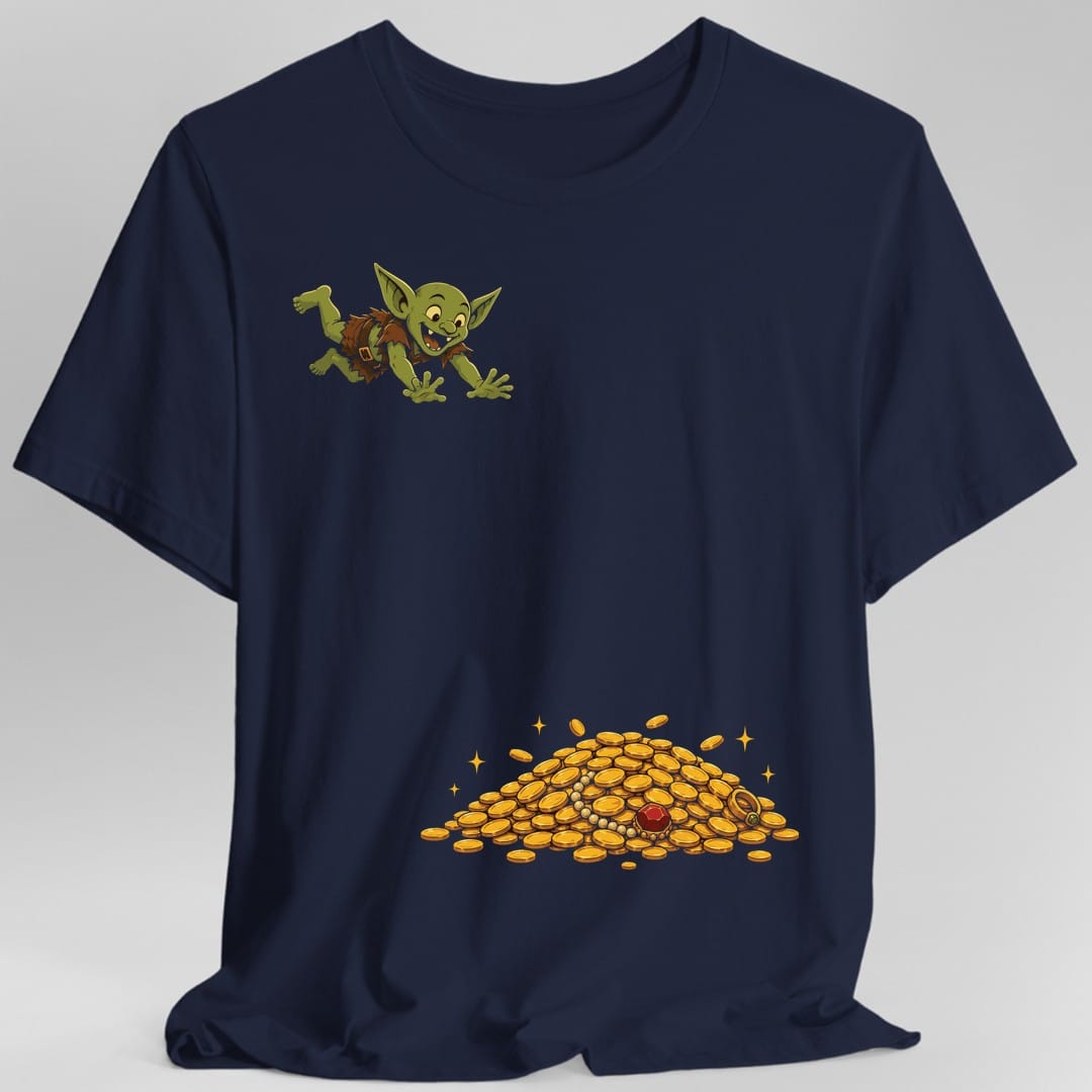 Printify T-Shirt Navy / S Funny Loot Goblin T-shirt