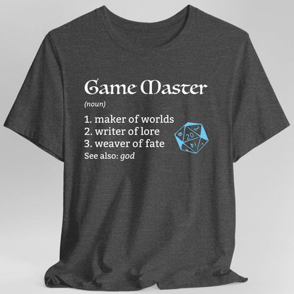 Printify T-Shirt Dark Heather / S Game Master Definition D&D T-Shirt