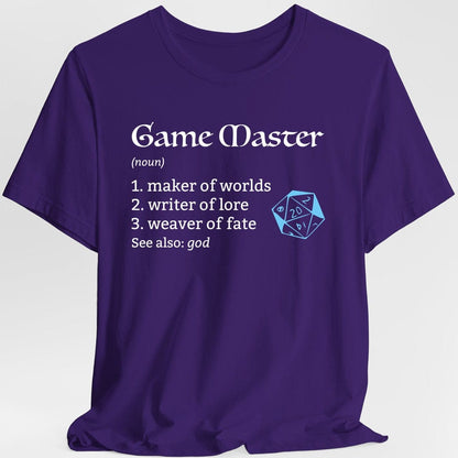 Printify T-Shirt Purple / S Game Master Definition D&D T-Shirt