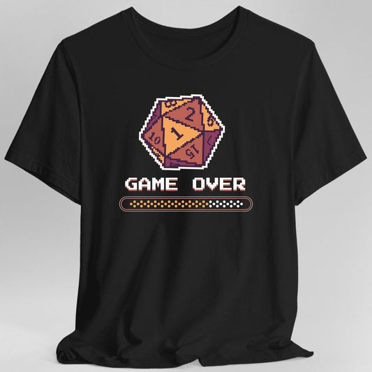 Printify T-Shirt Game Over Crit Fail D20 T-Shirt