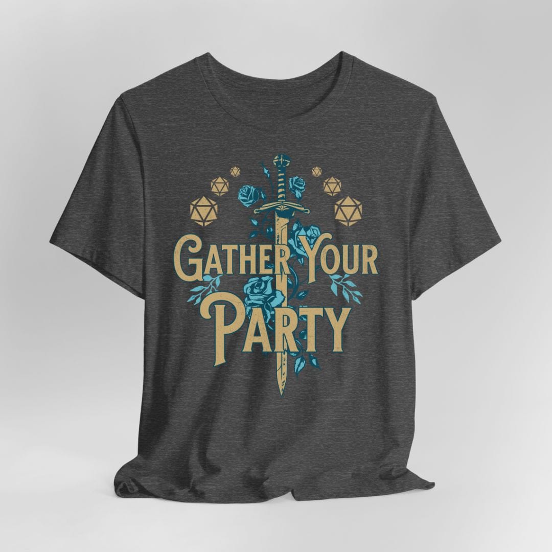 Printify T-Shirt Dark Heather / S Gather Your Party D&D Shirt
