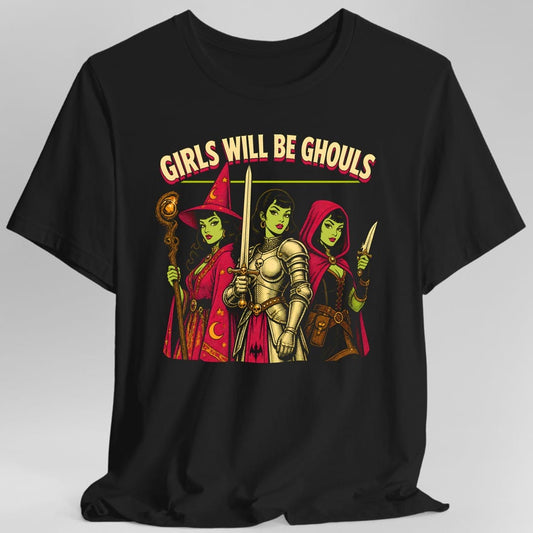 Printify T-Shirt Black / S Girls Will Be Ghouls Adventurers T-Shirt