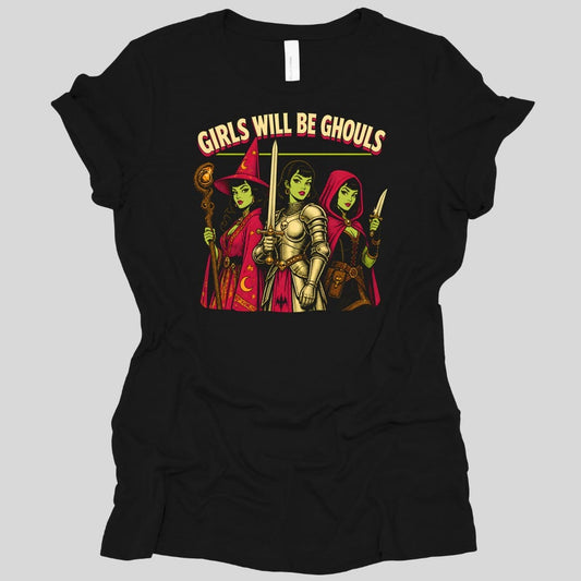 Printify T-Shirt Black / S Girls Will Be Ghouls Adventurers Women's T-Shirt