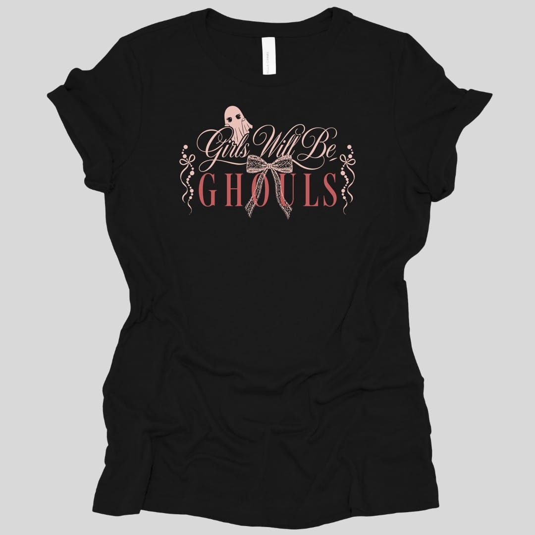 Printify T-Shirt Black / S Girls Will Be Ghouls Coquette Women's T-Shirt
