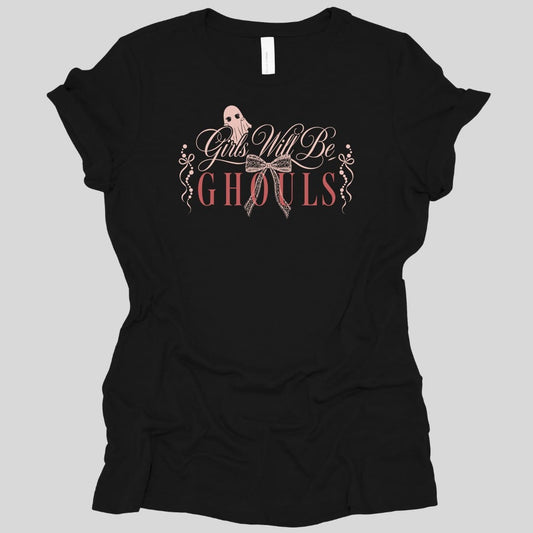 Printify T-Shirt Black / S Girls Will Be Ghouls Coquette Women's T-Shirt