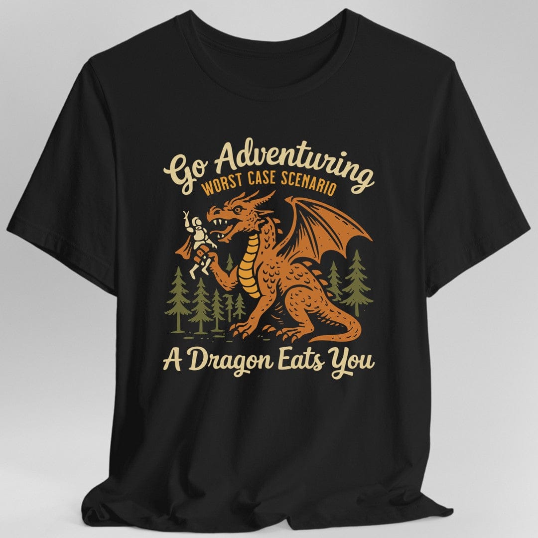 Printify T-Shirt Black / S Go Adventuring Funny DnD T-Shirt
