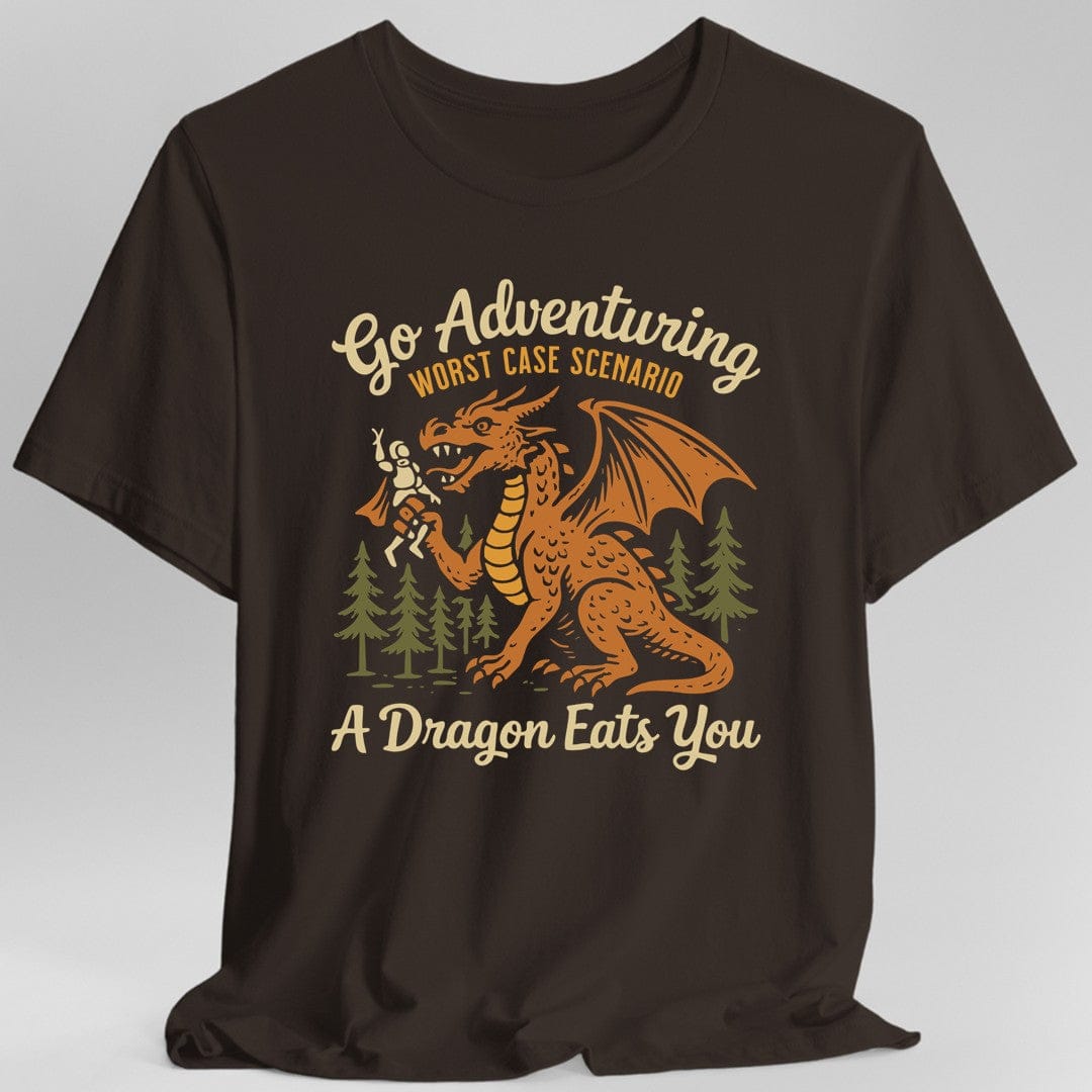 Printify T-Shirt Dark Chocolate / S Go Adventuring Funny DnD T-Shirt