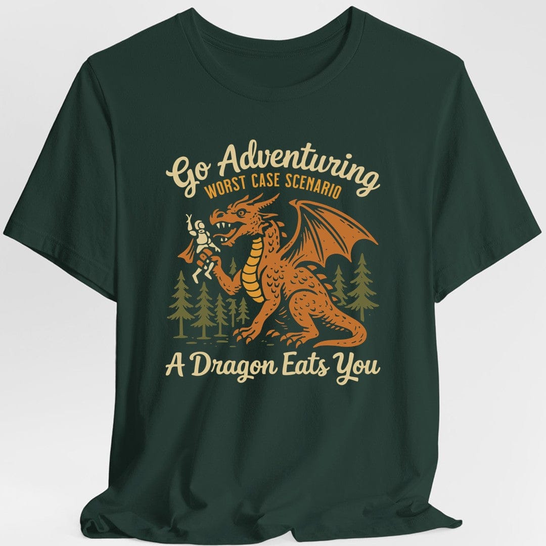 Printify T-Shirt Forest Green / S Go Adventuring Funny DnD T-Shirt