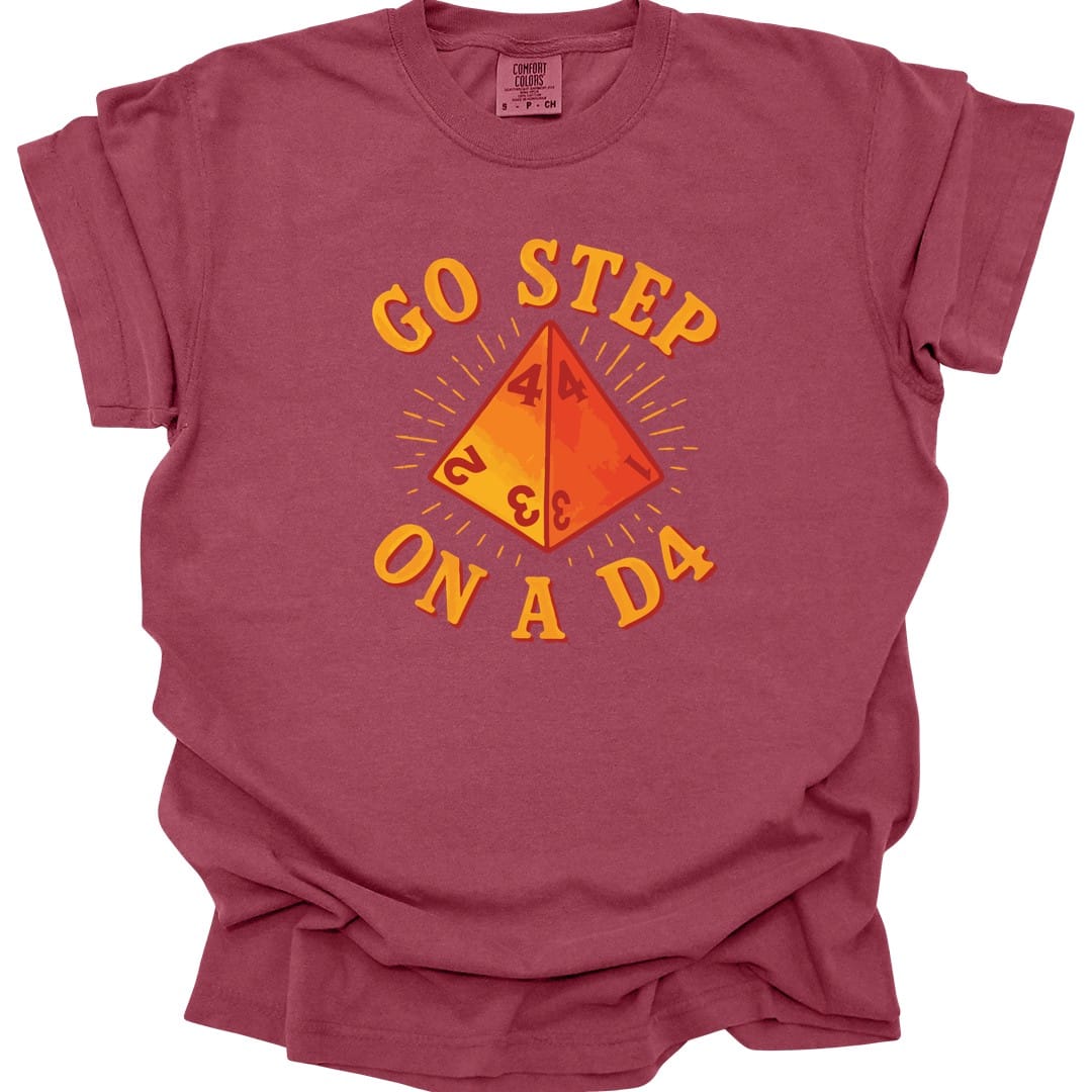Printify T-Shirt Chili / S Go Step On A D4 Funny D&D T-Shirt - Comfort Colors