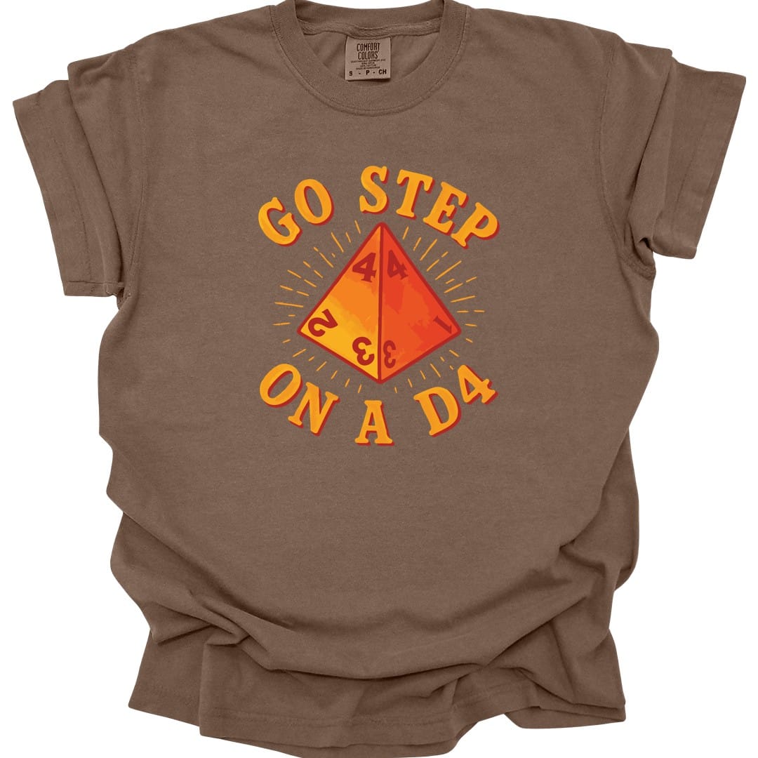 Printify T-Shirt Espresso / S Go Step On A D4 Funny D&D T-Shirt - Comfort Colors