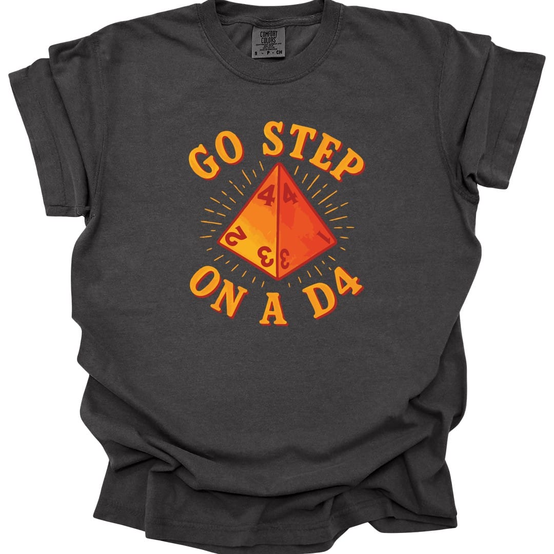Printify T-Shirt Pepper / S Go Step On A D4 Funny D&D T-Shirt - Comfort Colors