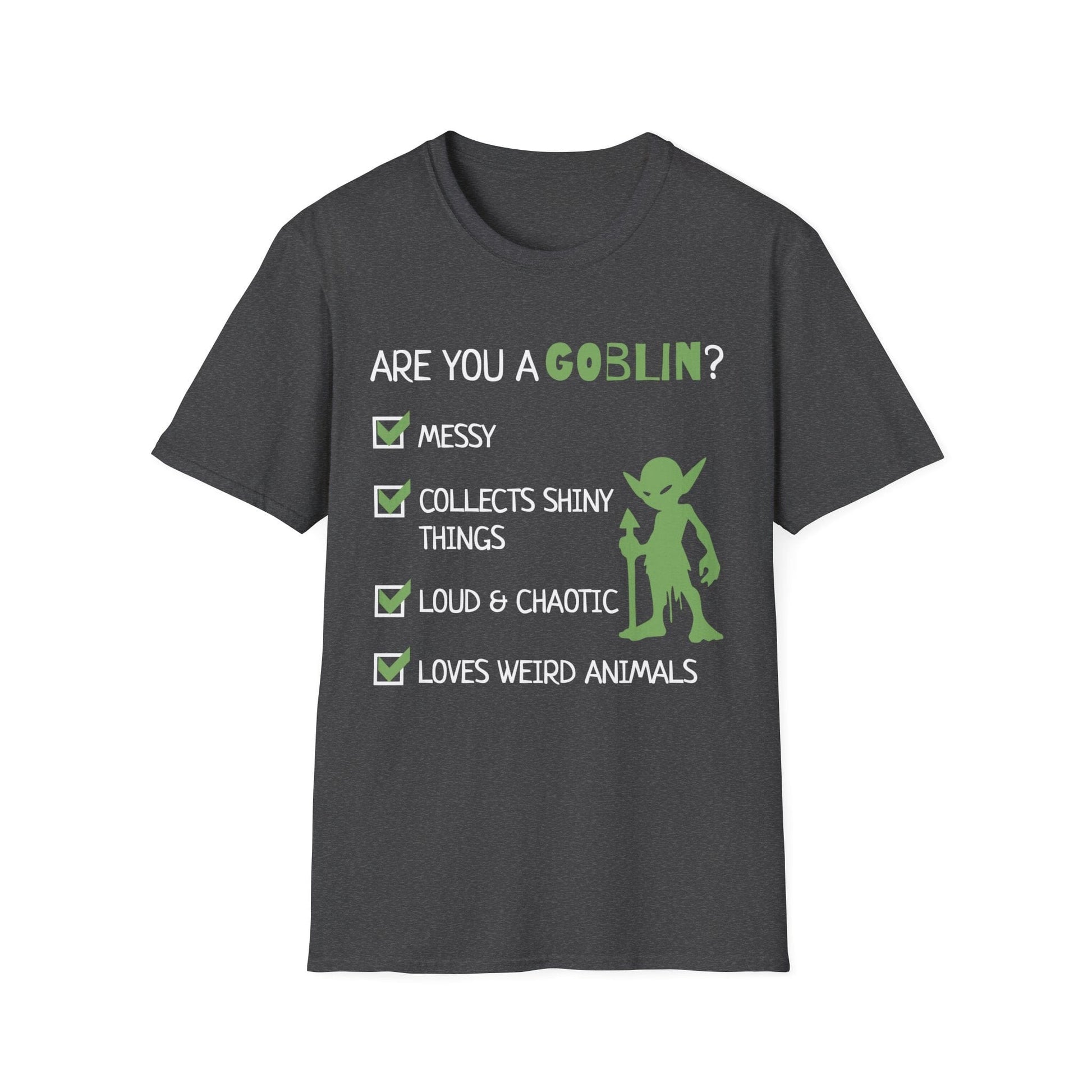 Printify T-Shirt Dark Heather / S Goblin Quiz Shirt - Funny DnD Goblin Friend T-shirt