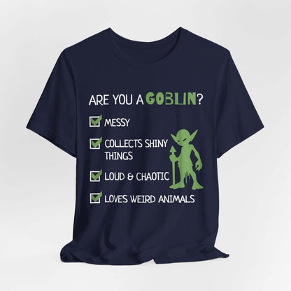 Printify T-Shirt Navy / S Goblin Quiz Shirt - Funny DnD Goblin Friend T-shirt