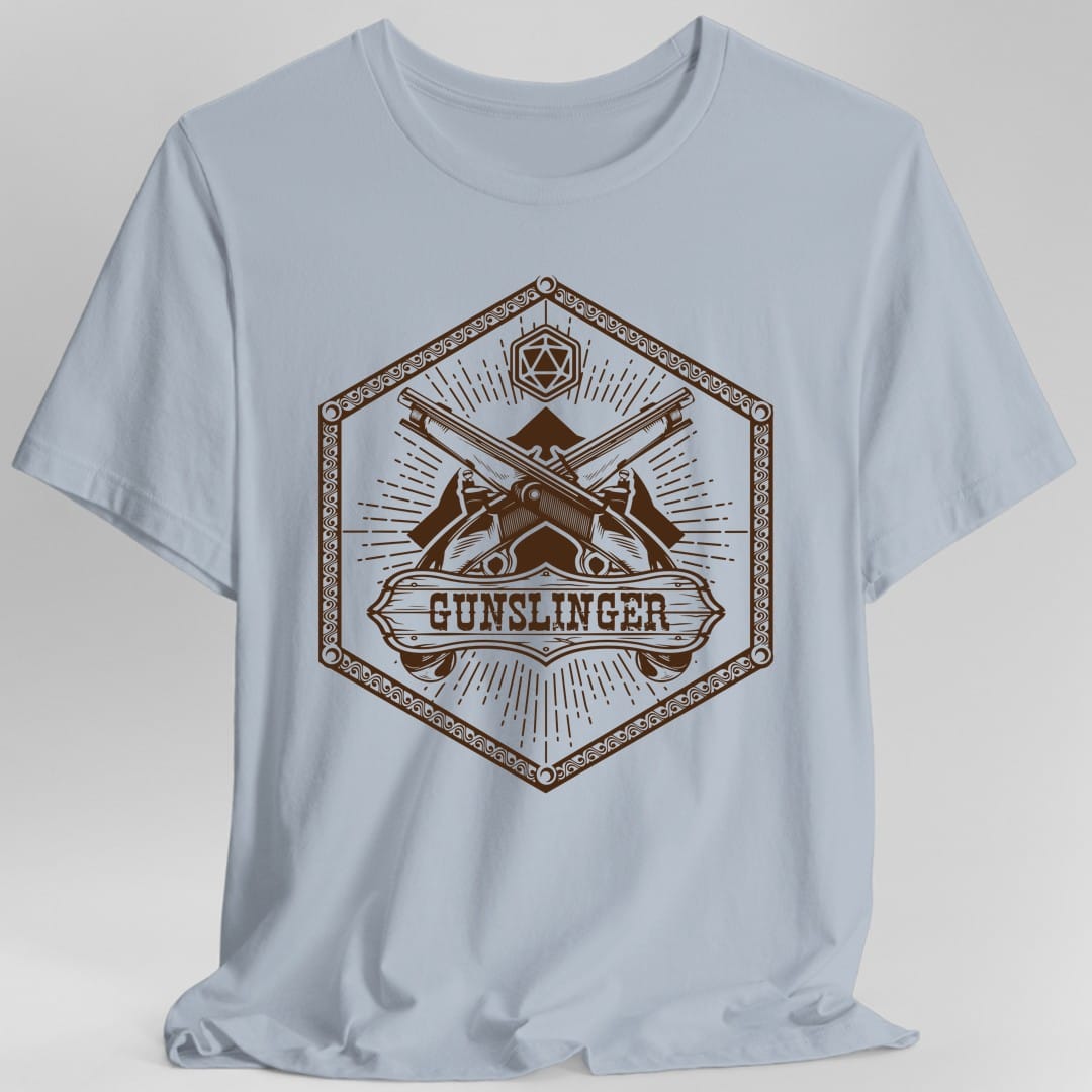 Printify T-Shirt Light Blue / S Gunslinger Emblem T-Shirt