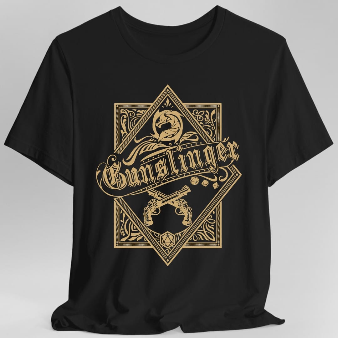 Printify T-Shirt Black / S Gunslinger Fancy Emblem T-Shirt