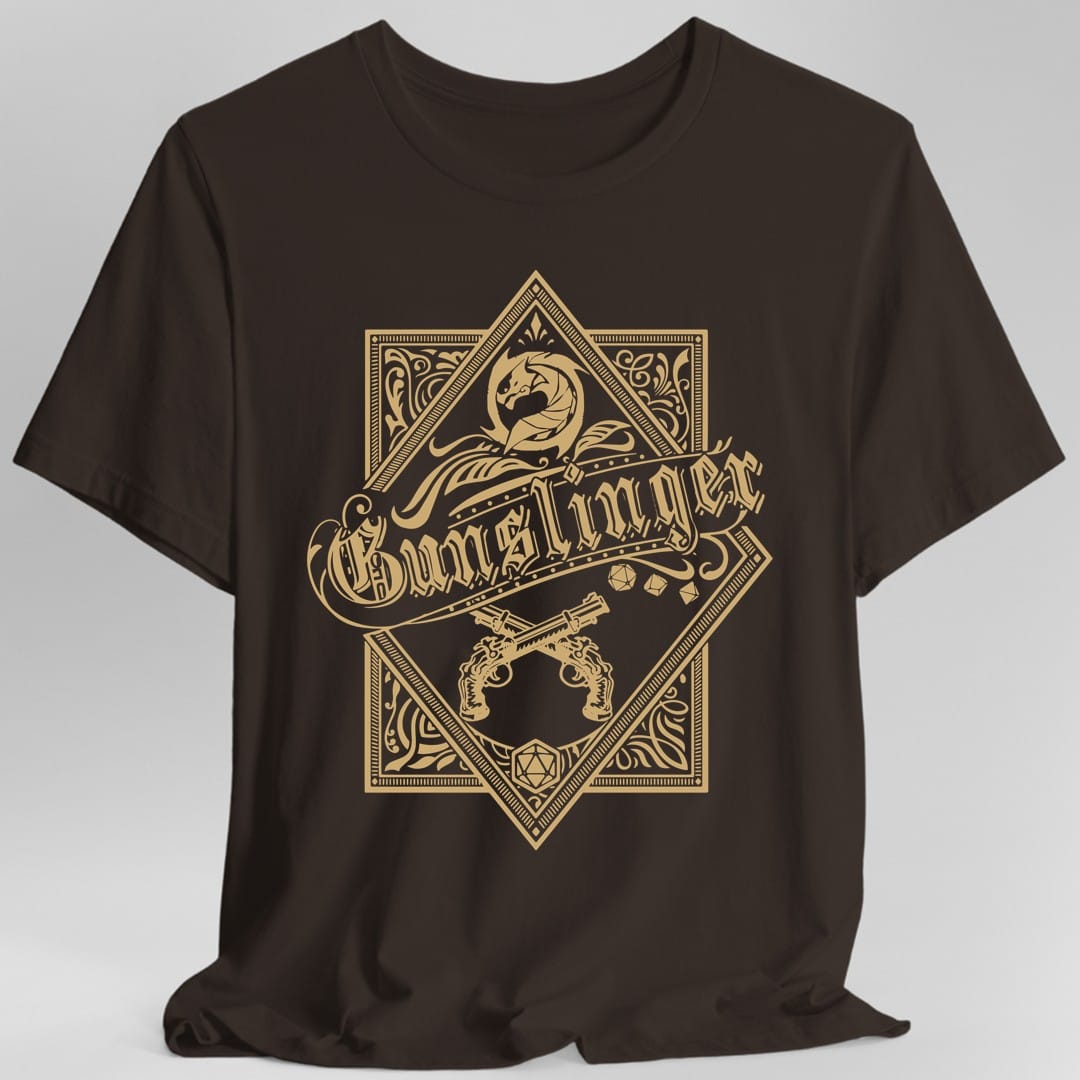 Printify T-Shirt Dark Chocolate / S Gunslinger Fancy Emblem T-Shirt