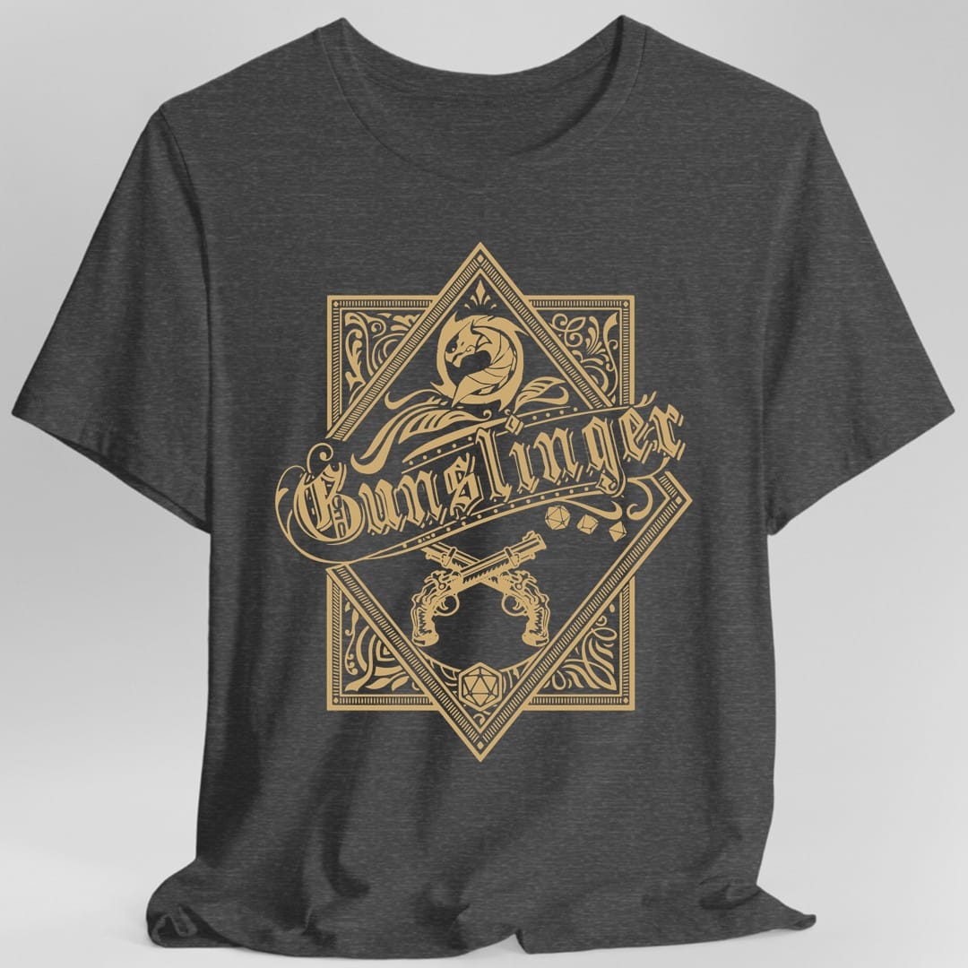 Printify T-Shirt Dark Heather / S Gunslinger Fancy Emblem T-Shirt