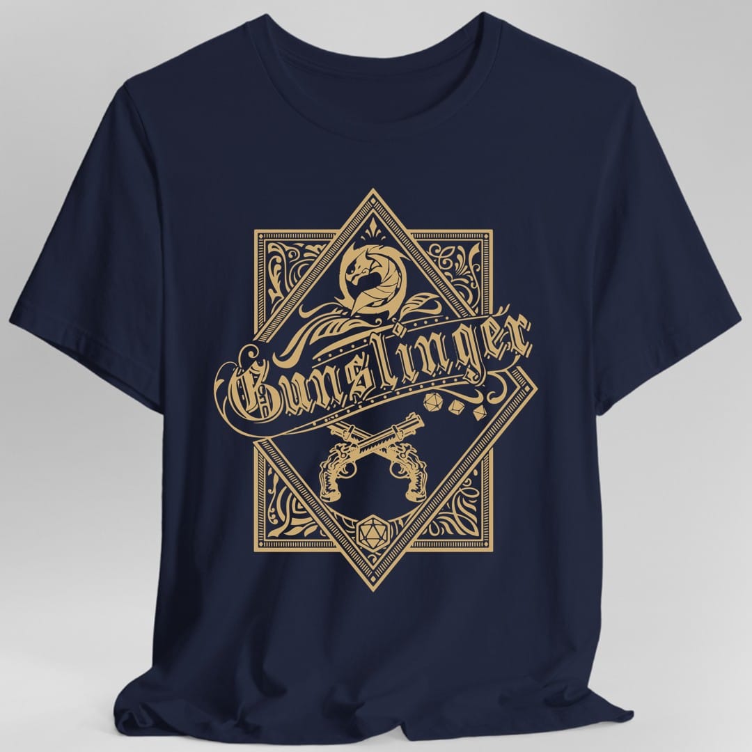 Printify T-Shirt Navy / S Gunslinger Fancy Emblem T-Shirt