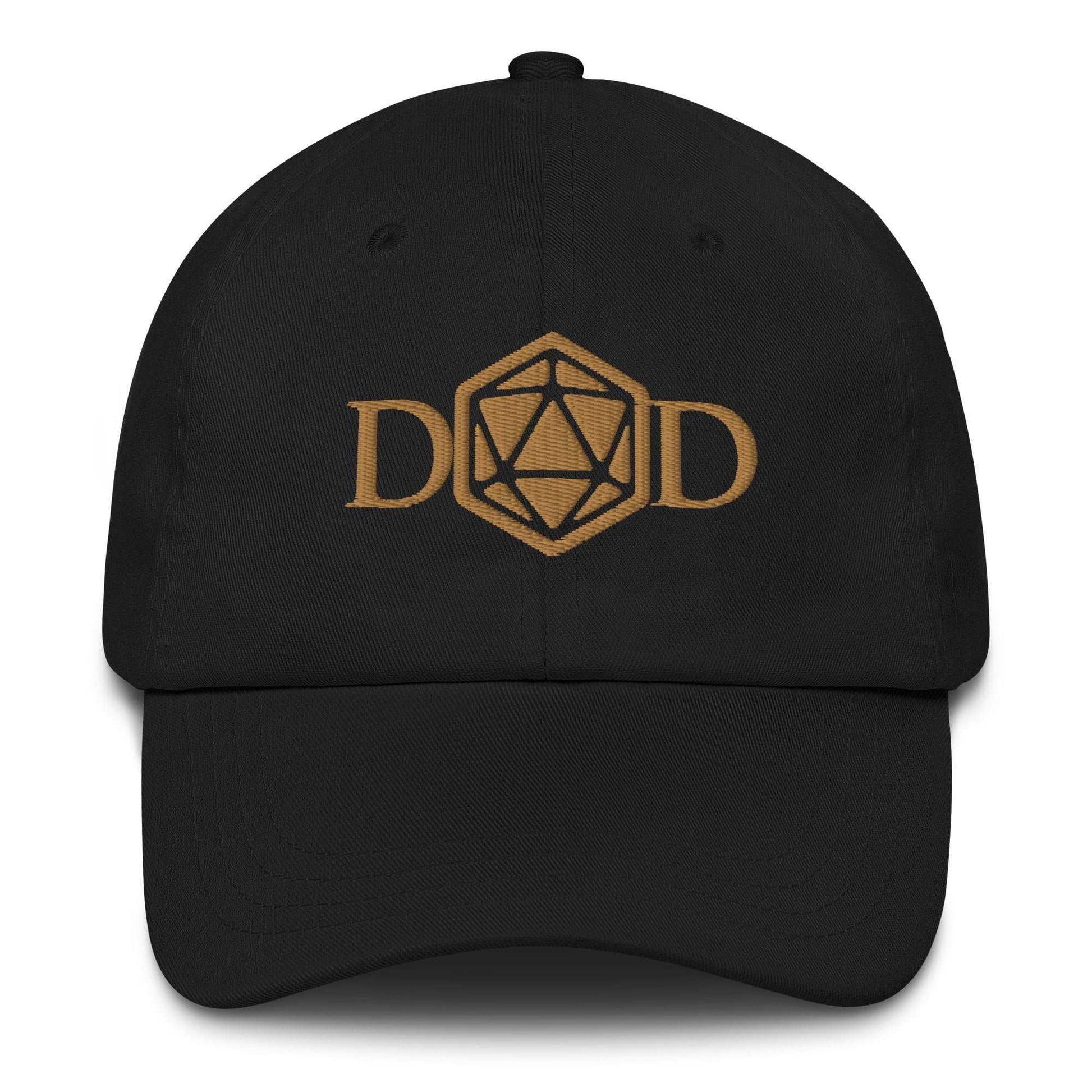 DnD Dad Embroidered Hat - D20 Cap for Gaming Fathers Hat Black