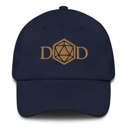DnD Dad Embroidered Hat - D20 Cap for Gaming Fathers Hat Navy